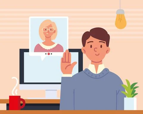 People online interview Stock Illustration