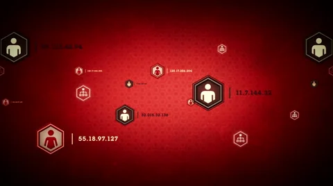 People Online Red Tracking Stock Footage 46893661
