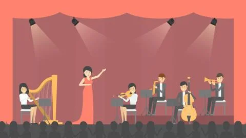 People at opera. Stock Illustration