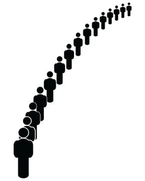 People in order Stock Illustration