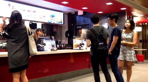 People ordering food at mcdonalds check ... | Stock Video | Pond5