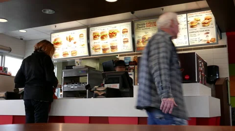 People ordering foods inside A&amp;W restaurant with 4k resolution. Stock Footage 68312341