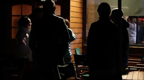 People outside at night 스톡 동영상 33544464