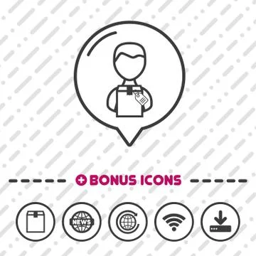 People with Package icon thin line Bonus Icons. Eps10 Vector. Stock Illustration