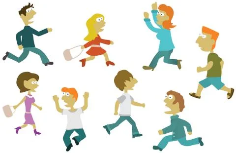 People in panic Stock Illustration