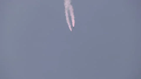 People parachuting from sky during performance Stock Footage 159524938