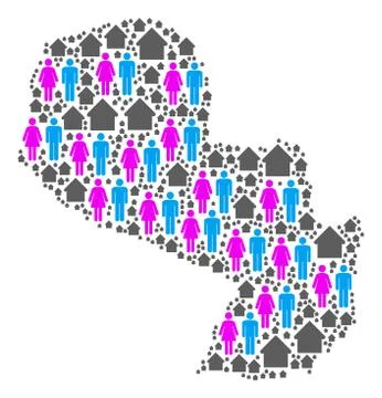 People Paraguay Map Ilustración de archivo