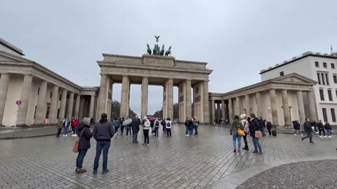 People on Pariser Platz square in front of Brandenburg Gate. Berlin, Germany Video stock 244269026