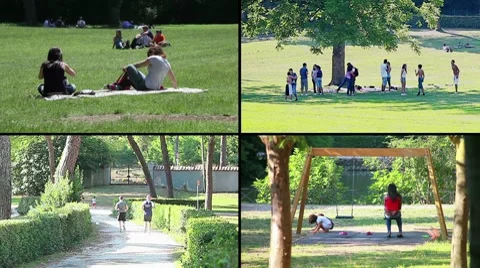 People at park Stock Footage 8827913