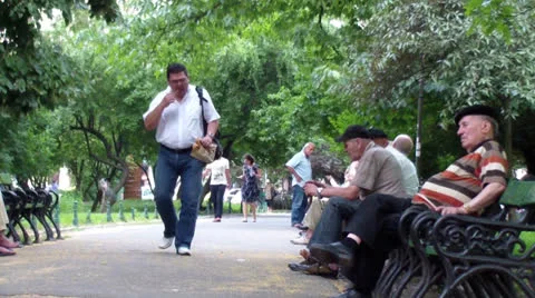 People in park Stock Footage 25041804