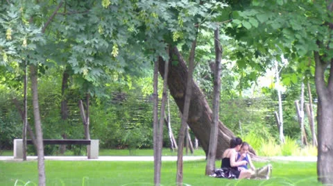 People in park Stock Footage 25042533