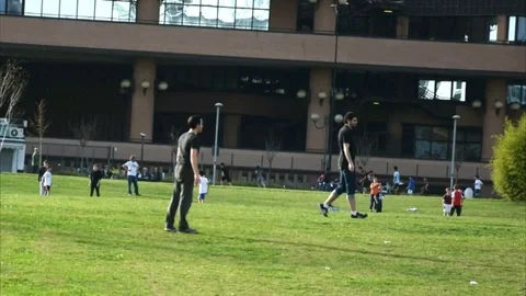 People at the park Stock Footage 73674281