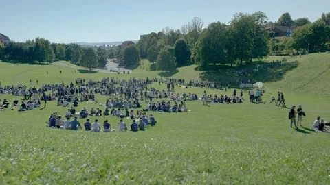 People in a park Stock Footage 75445277