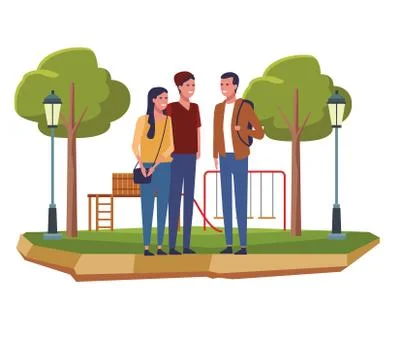 People at park Ilustración de archivo