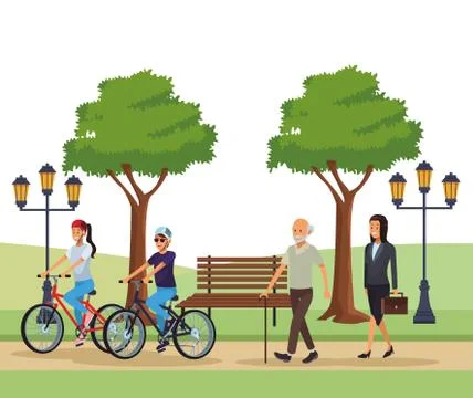 People in the park Ilustração Stock