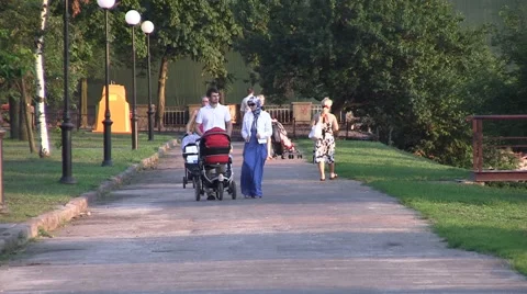 People in The Park Kiev Stock Footage 46182187