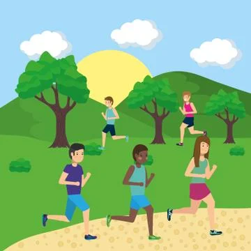 People in park vector design Ilustração Stock