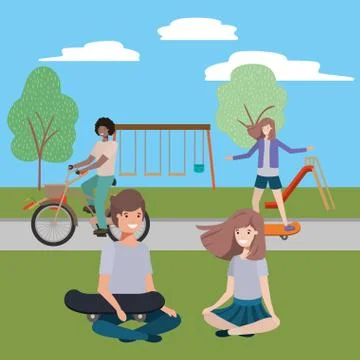 People in the park vector design Ilustración de archivo