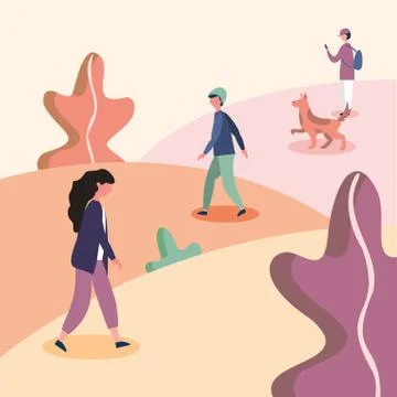 People at park vector design Ilustración de archivo