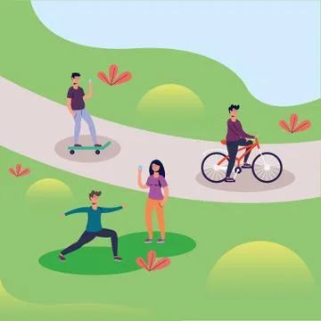 People at park vector design Ilustración de archivo