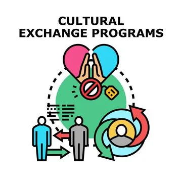 People participating in cultural exchange programs illustration 库存插图