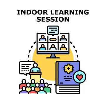 People participating in hybrid learning session technology concept イラスト素材