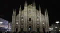 People Passing Historic Duomo Milan Famous Shopping Entertainment Place Night HD Footage
