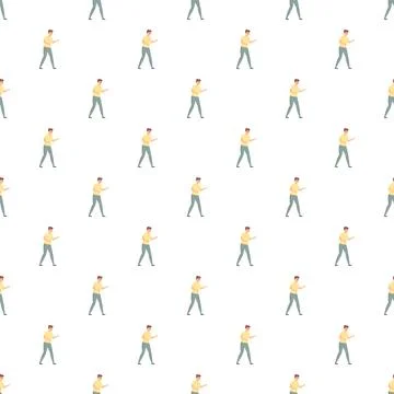 People pattern creating a repeating digital illustration background Stock Illustration