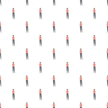 People pattern creating a repeating woman illustration Stockillustratie