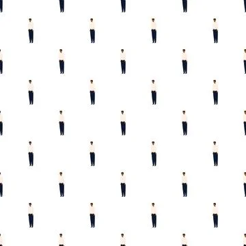 People pattern creating seamless businessman background イラスト素材