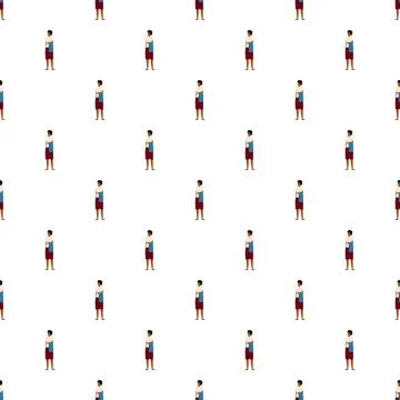 People pattern creating seamless flat vector textile design Stock Illustration