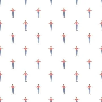 People pattern standing with open arms illustration Stock Illustration