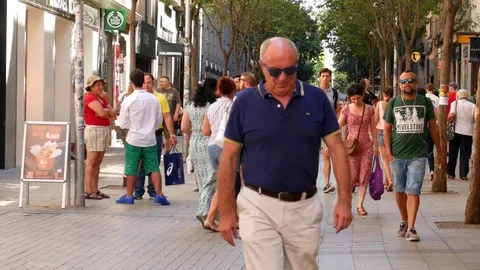 People in a pedestrian precinct Stock Footage 70121843