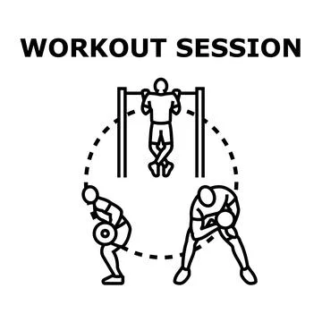People performing diverse exercises during workout session Stock Illustration
