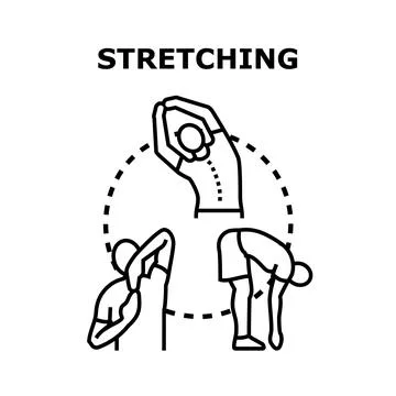 People performing stretching exercises preparing for workout Stock Illustration