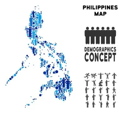 People Philippines Map Stock Illustration