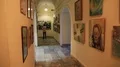 People in picture gallery inside Ratusha, Ivano-Frankivsk city, western Ukraine HD Footage