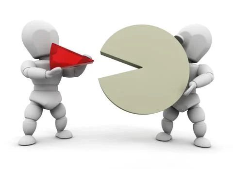 People with pie chart Stock Illustration