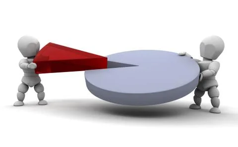People with pie chart Stock Illustration
