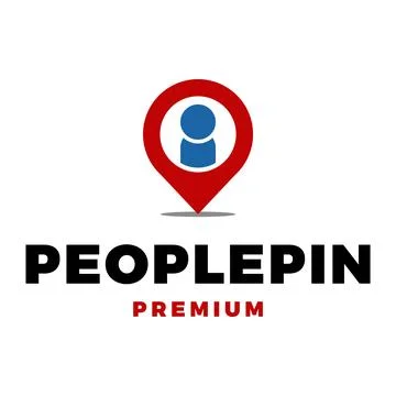 People Pin Locations Icon Vector Logo Template Illustration Design Stock Illustration