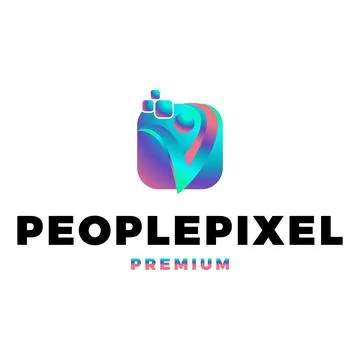 People Pixel Icon Vector Logo Template Illustration Design Stock Illustration