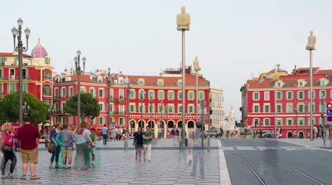 People on the Place Massena in Nice Stock Footage 59084841