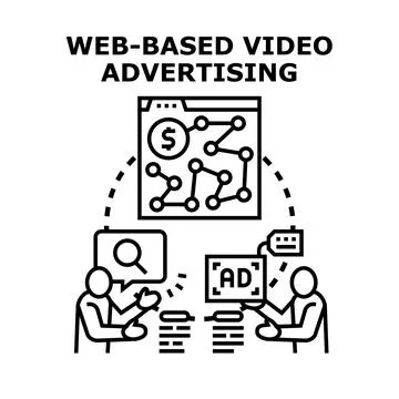 People planning web based video advertising strategy Stock Illustration