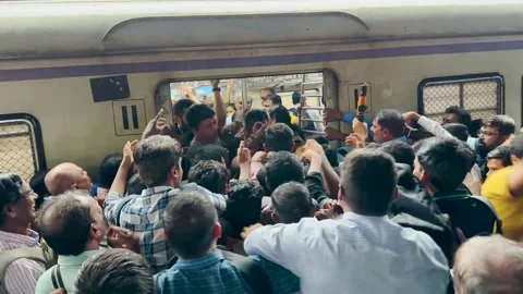 People on the platform during rush hour at railway station. Stock Footage 246921825