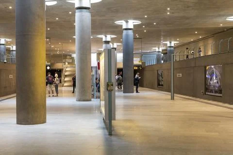 People at the platform in U-bahn Berlin Bundestag Metro Station. Berlin, Germany Stock Photos