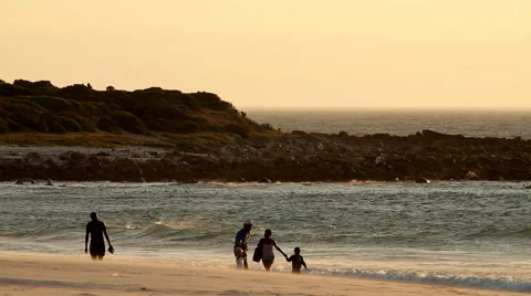People play on the beach Stock Footage 58879049