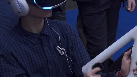 People play in virtual reality Stock Footage 82584586