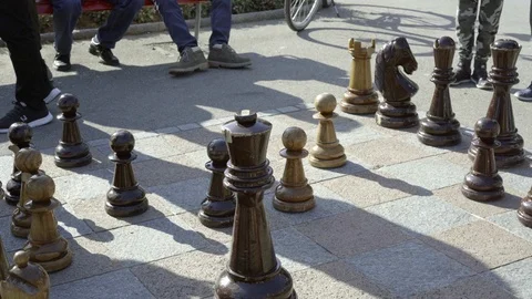 people play chess with time control, Stock Video