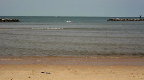 People playing in the bay Stock Footage 52996265