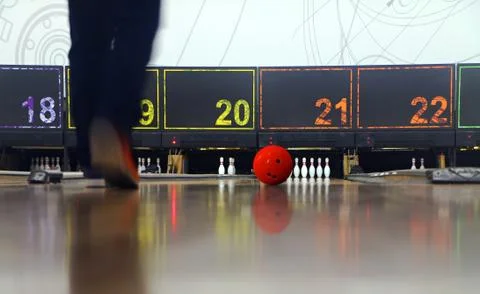 People playing bowling Stock Photos